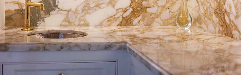 Marble countertop with custom edge detail